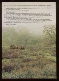 1969 wagon stagecoach photo Wells Fargo Bank print ad
