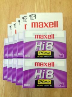 Maxell P6 120XRM Hi8 / Digital 8 Video Tapes. Brand New. (Lot of 10