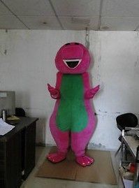 Pink Barney Dragon dinasour Mascot Costume Suit Fancy Dress adult