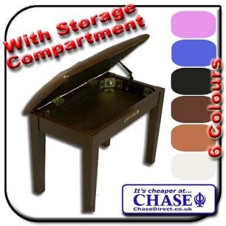 Chase Digital Piano Stool Keyboard Bench Black Brown White Rosewood B