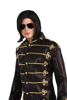Jackson Wig Sunglasses Black Hair Halloween Costume Mens Disguise
