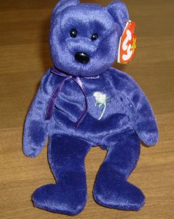 TY original beanie baby PRINCESS of Wales, Diana   Purple Bear   1997