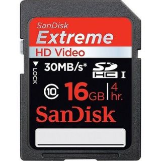 SanDisk 16GB Extreme HD Video SDHC (SD HC) Flash Memory Card