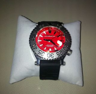 Watch Men Sub Chrono Diving Red Swiss 200M XL Used