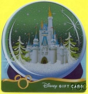 DISNEY Cinderellas Castle Snowglobe 2010 Die Cut Gift Card