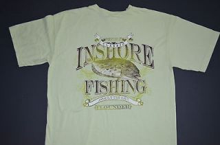 Men fishing shirt size large flounder inshore NWOT light green