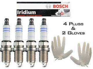 Bosch 9600 Iridium Long Life Spark Plug set (4 plugs) + 2 FREE Gloves