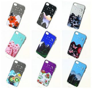 Four Color Crystal Diamond Star Moon Night Sky Case Cover for iPhone 4