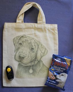 Personalised Dog Training Bag Labrador or Goldie with Clicker