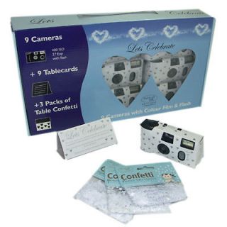 White & Silver Hearts Disposable Cameras Wedding Pack