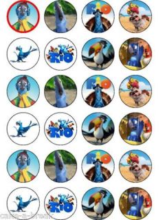 24 x RIO FILM RICE PAPER CUP CAKE TOPPERS