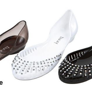 Dizzy gel shoe NIB  Blaze  White and gems pick size flat slipper