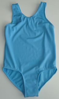 Blue Dance Wear Gymnastics Leotard Body Suit Girls Size Small (5) (no