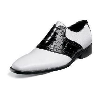 Stacy Adams Cassius Mens Leather Dress Shoes Black/White 24728