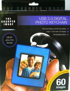 THE SHARPER IMAGE Blue USB 2.0 Digital Photo Keychain Stores up to 60