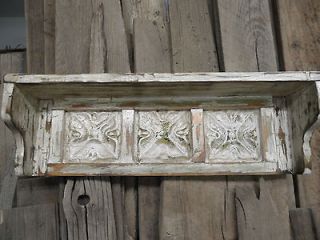 Antique distressed wall shelf, shabby style, antique ceiling tin