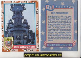 USS U.S.S. WISCONSIN Battleship 1991 TOPPS DESERT STORM SERIES 2 WAR