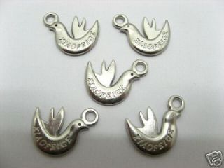 100 Alloy Pigeon Pendants Charms Jewelry Finding