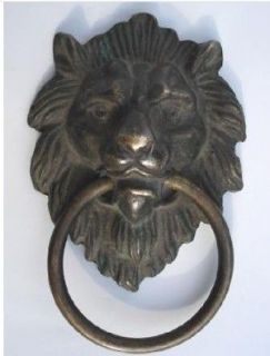 Chinese Bronze Fierce Lion Head Door Knocker 4.4High