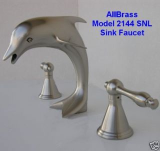 DOLPHIN SINK FAUCET BRUSHED SATIN NICKEL MATCHES TUB NL