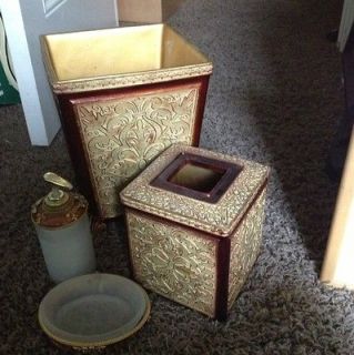 Versailles Wastebasket, Tissue Cover, Soap Dish And Dispenser