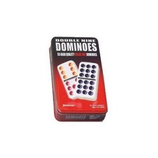 Double 9 Nine Dominoes in Tin Engraved Crystalline Colored Pressman