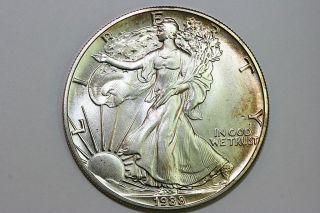 Gold Toned 1988 American Silver Eagle Silver Bullion US Coin   Mint
