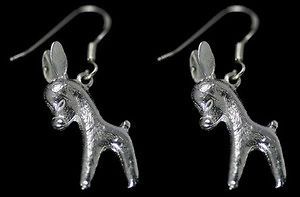 Donkey earrings mule jackass burro sterling silver .925