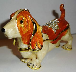 basset hound dog trinket box, decorative, collectibles, Christmas gift