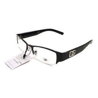 VINTAGE DG Eyewear BLACK METAL Frame Rx able Clear Lens Glasses NEW