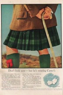 1954 What Does a Scotsman Wear Under His Kilt? ~ Carters Underwear