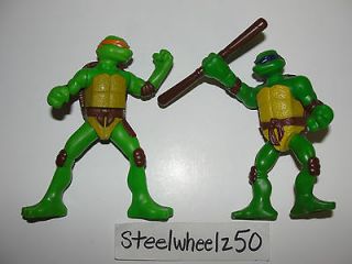 Action Figure Lot 2007 Michelangelo Donatello Ninja Turtles HTF