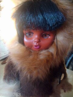 Vintage Eskimo Indian Carlson Doll Fur Trim Soft Leather Leggings 11 1
