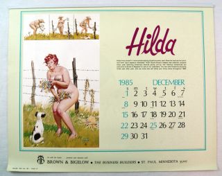 Vintage 1986 Duane Bryers Hilda 13 Month Large Format Calendar FREE