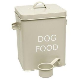 VINTAGE STYLE DOG FOOD TIN STORAGE BOX IN OLIVE FOR DRY FOOD, POUCHES