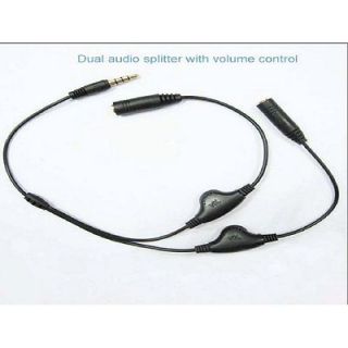 Green Connection Black Headphone Splitter with Separate Volume