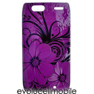 Motorola Razr XT910 XT912 designe print Purple floral hard cell phone