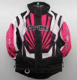 Drift Racing Youth Girls Authority Snowmobile Jacket   Pink / Black