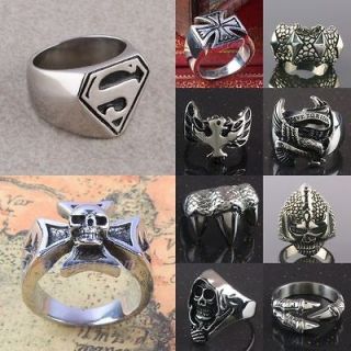 Mix Stainless Steel Superman Eagle Claw Skull Head Dove Armour Cross