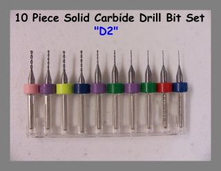 10 Piece Solid Carbide Drill Bit Set_1.10mm 0.3 40mm__D2