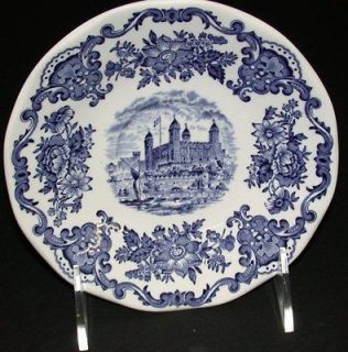 Enoch Wedgwood Tunstall Royal Homes of Britain Blue & White Saucer
