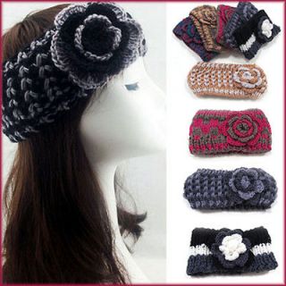 Hairband Warmer Knitted Muffs Ear Flower Band Head Wrap Crochet