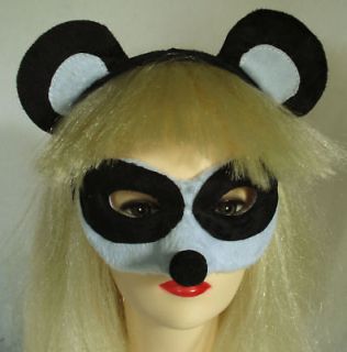 MASK Eyemask Headband PANDA Ears, Black & White