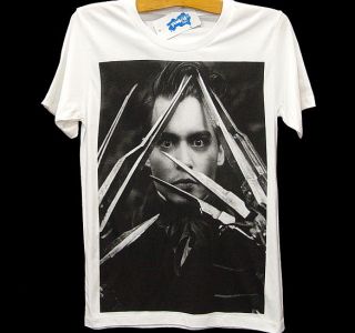 EDWARD SCISSORHANDS Johnny Depp Retro Movie Star T Shirt S/M