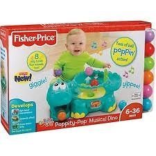 Fisher Price Go Baby Go Poppity Pop Muscial Dino W1392   Ages 6 mo up