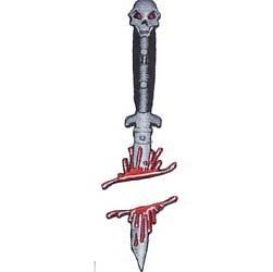 Dead Horror Gothic Iron on Patch   Bloody Switchblade Knife KV66