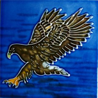 x4 Hand Painted Ceramic Tile Plaque   Sea Eagle SPC12