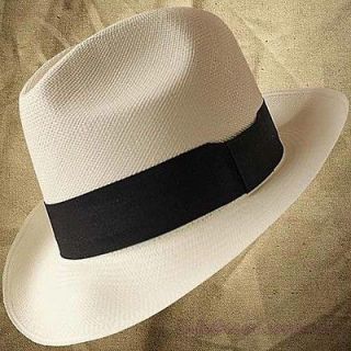 NANO Fino Custom Handmade Fedora Straw Panama Hat Wedding Gala Brim