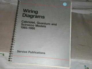 VW WIRING DIAGRAMS,CABRI OLET,QUANTUM, SCIROCCO 1985 86