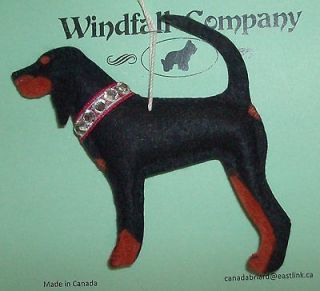 Black and Tan Coonhound Dog Christmas Canine Artist Ornament